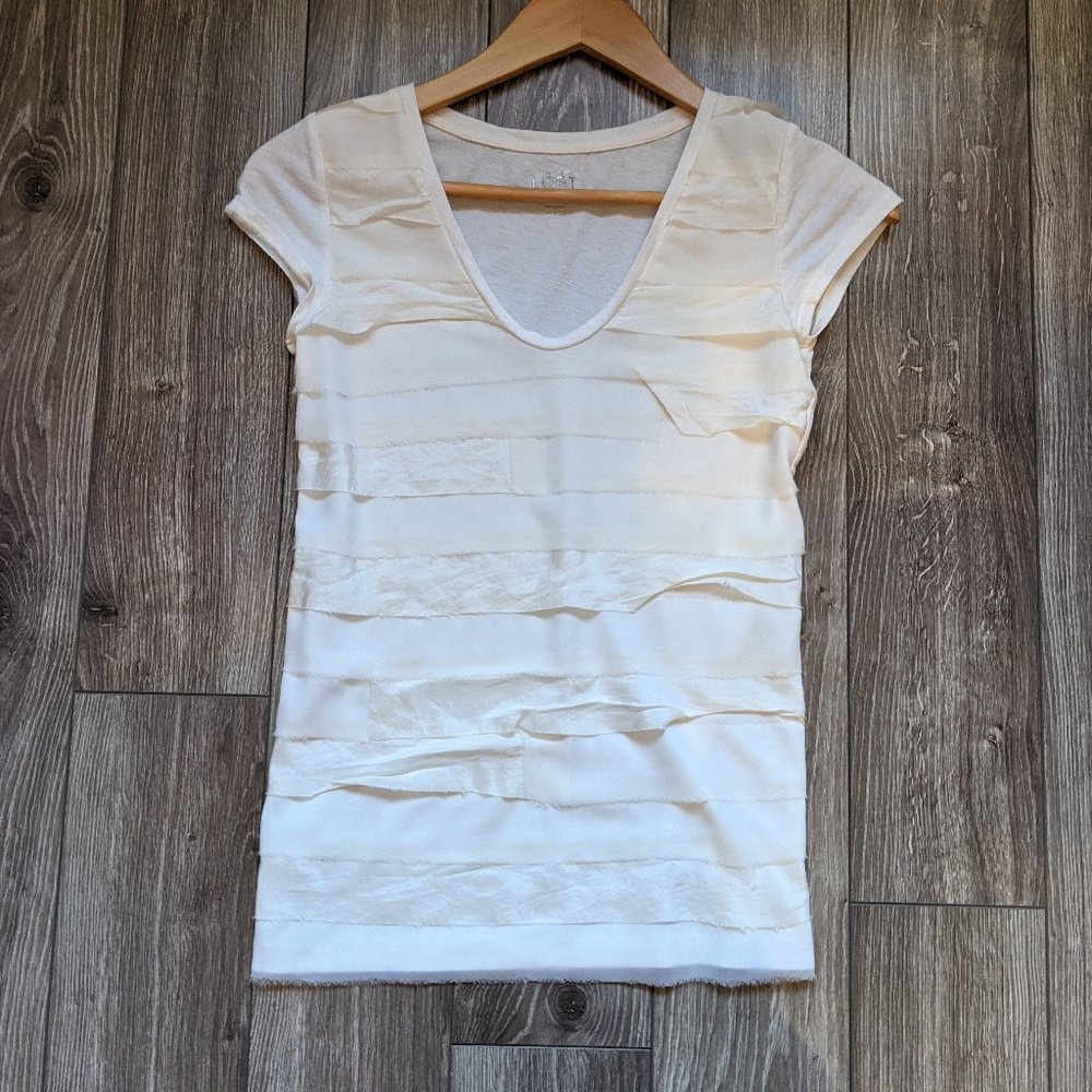 EUC Petite (PXXS) - LOFT PETITE Short Sleeve Tee w/ Silk Tiers